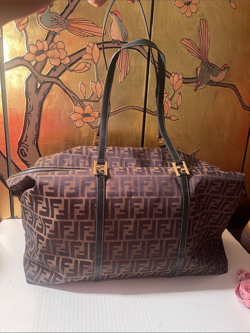 Fendi Brown FF Monogram Travel Tote with Black Trim Very good condition - Picture 8 of 11